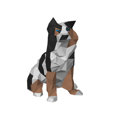 3D rendering of an Australian Shepherd.