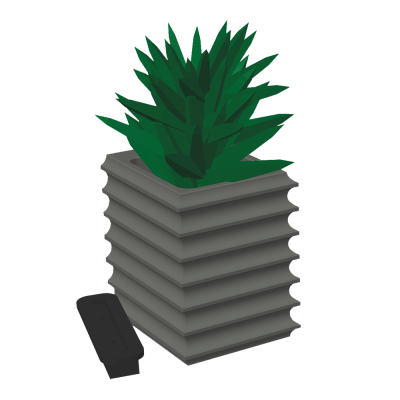 3D rendering of a wall mountable planter.